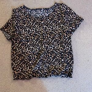 Cheeta print cropped t shirt